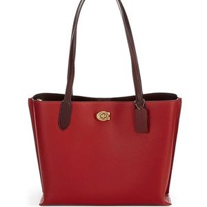 Red coach tote purse